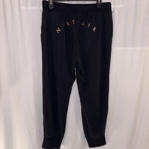 Nike Pants Womens Large Black Spell Out Logo Joggers Sweatpants Athleisure EUC